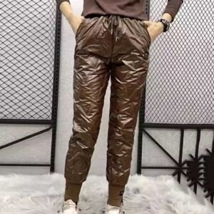 Down Brown Winter Pants