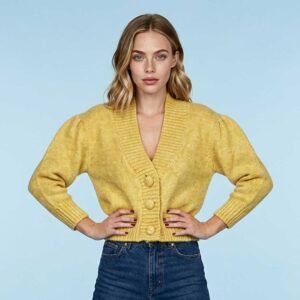 Mustard Button-Up Cardigan