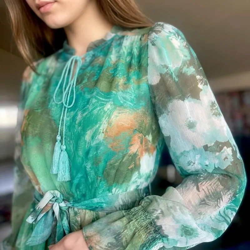 Green Floral Dress