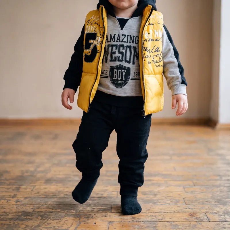 Baby Boy Yellow Gray set