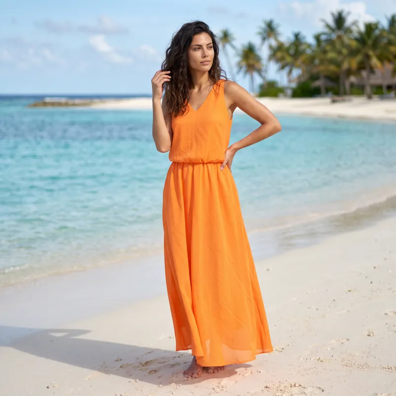 Long Orange Dress