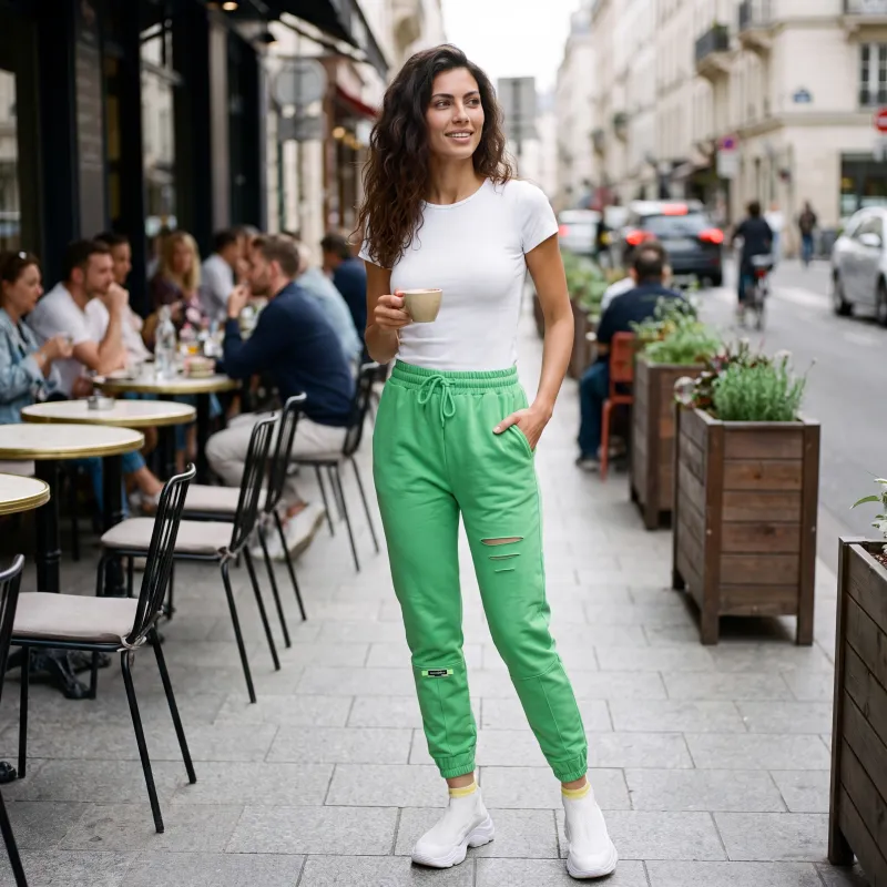 Green Cotton Pants
