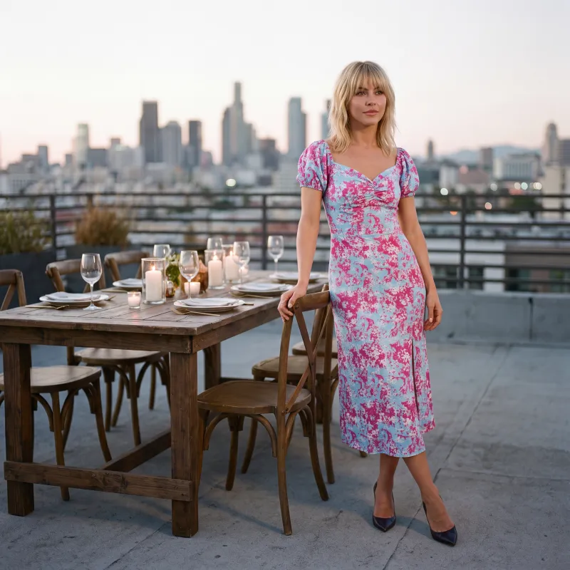 Fuchsia Floral Dress