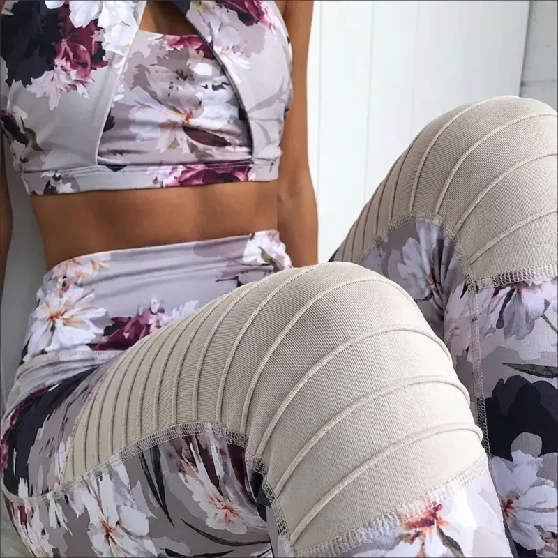 Beige Floral Sports Set