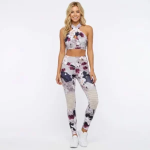 Beige Floral Sports Set