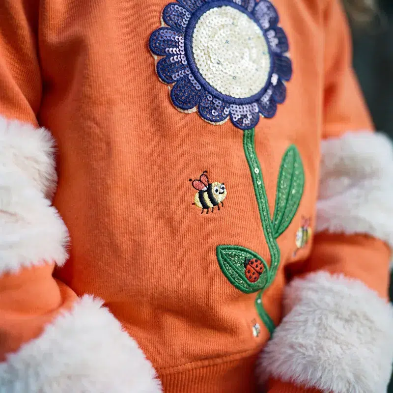 Flower and Fur Mini Girlie Sweater
