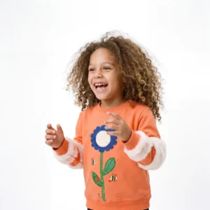 Flower and Fur Mini Girlie Sweater