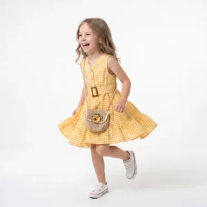 Sunflower Dress With Cute Purse
