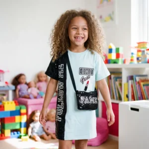 Fame Sky Dress With Funky Purse