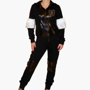 Black Glittery Sportswear Set: Chic Comfort with a Glamorous Edge