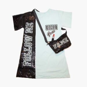 Fame Sky Dress With Funky Purse