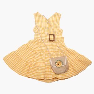 Sunflower Dress With Cute Purse