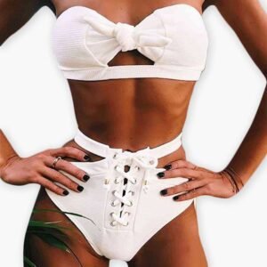 White High Waisted Swimsuit