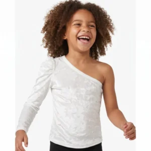 White Flower One Shoulder Top
