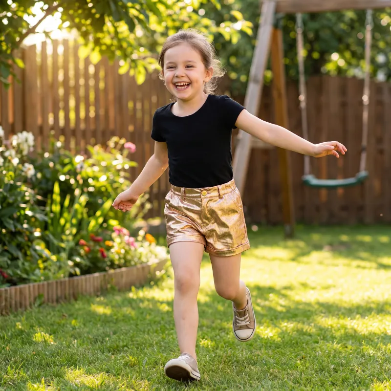 GLittery Bronze Shorts