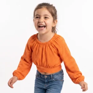 Orange Polka Top Girls