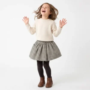 Grey Green Puff Skirt girl