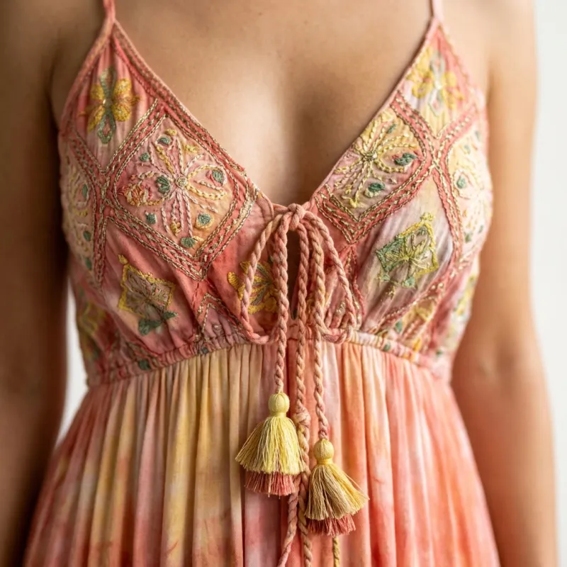 Boho Rose Coral Dress