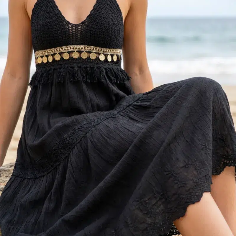 Long Black Beach Dress