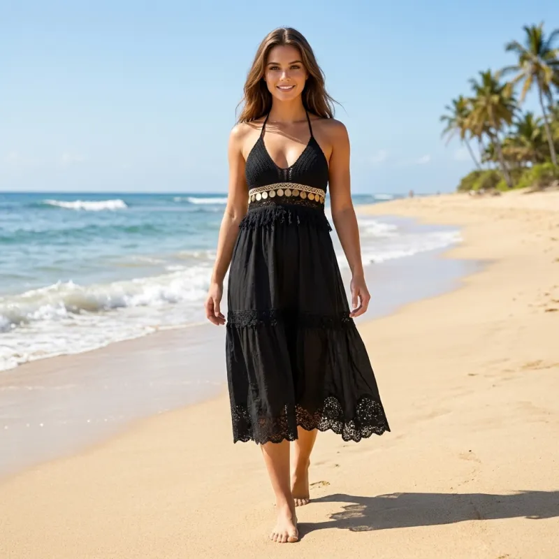 Long Black Beach Dress