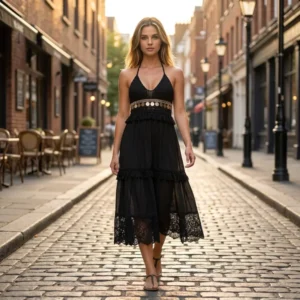 Long Black Beach Dress