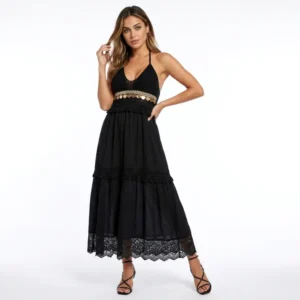 Long Black Beach Dress