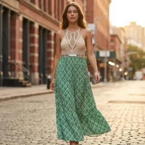 Long Green Beach Dress