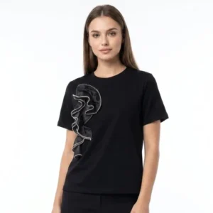 Black Glitter Knot Tshirt