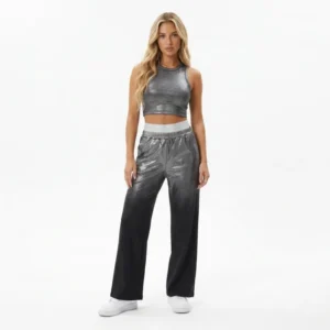 Silver Shimmering Black Crop