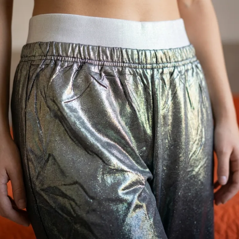 Silver Shimmering Black Pants