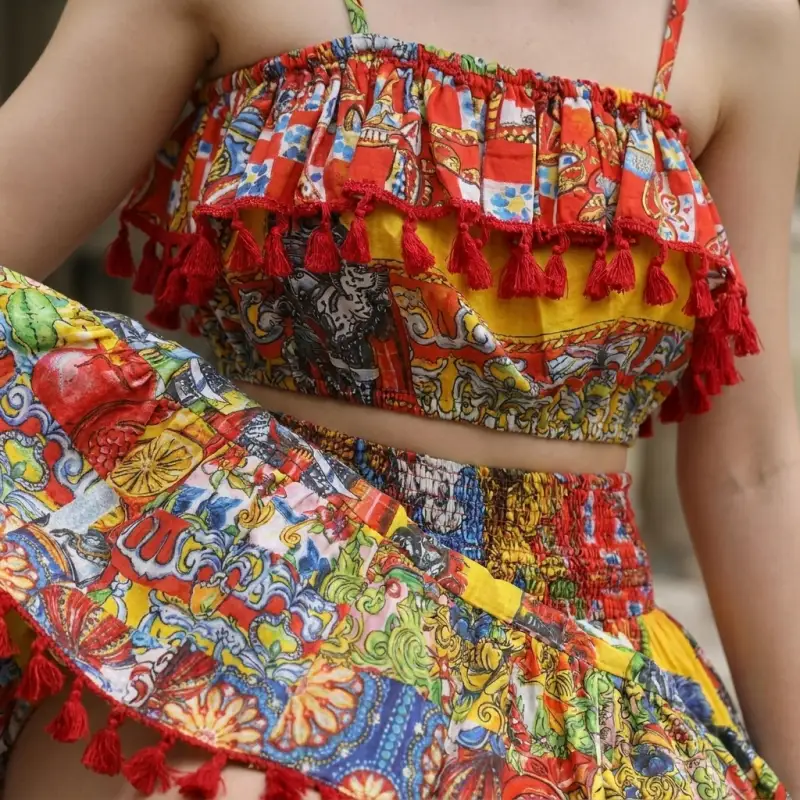 Colorful Tribal Leoni Red Set