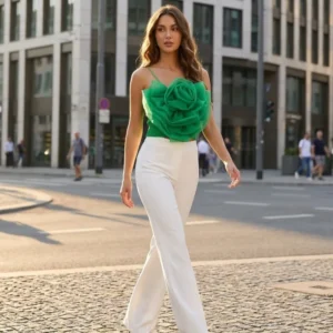 Green Flower Top