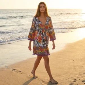Zebra Flower Boho Dress