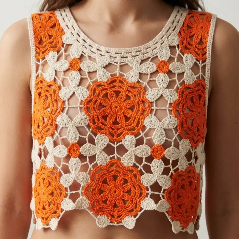 Orange Flower Top