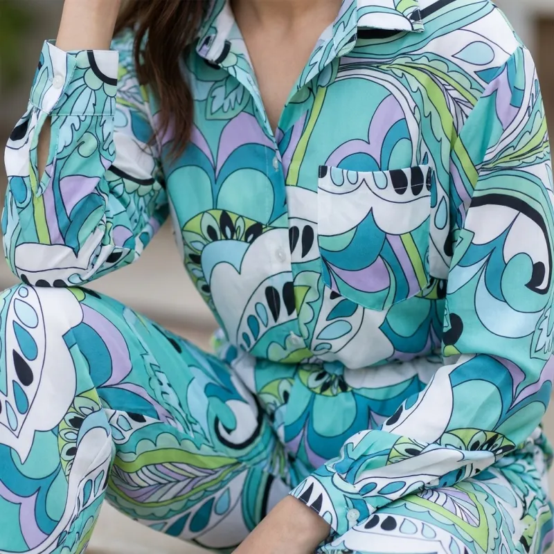 Green Print Retro Set