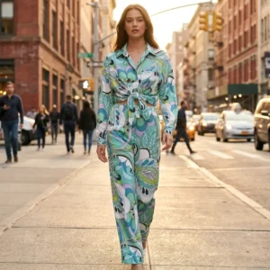 Green Print Retro Set