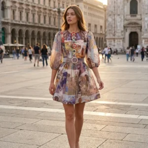 Print Chiffon Floral Dress
