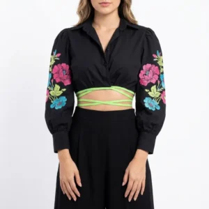 Black Strappy Crop Top