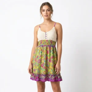 Poly Boho Crochet short dress