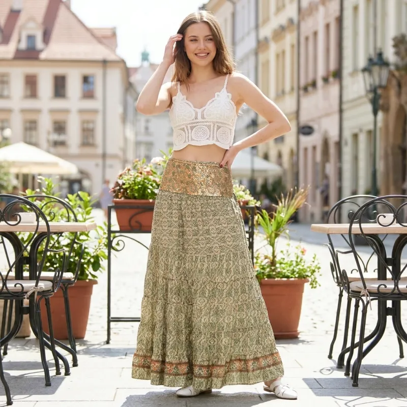 Glitter Green Boho Skirt/dress