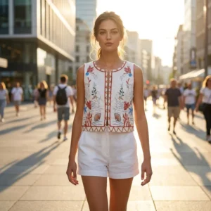 Floral Gardinal Vest
