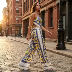 African Blue White Set