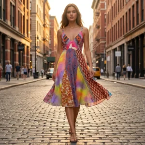 Colorful Vintage BOHO Dress