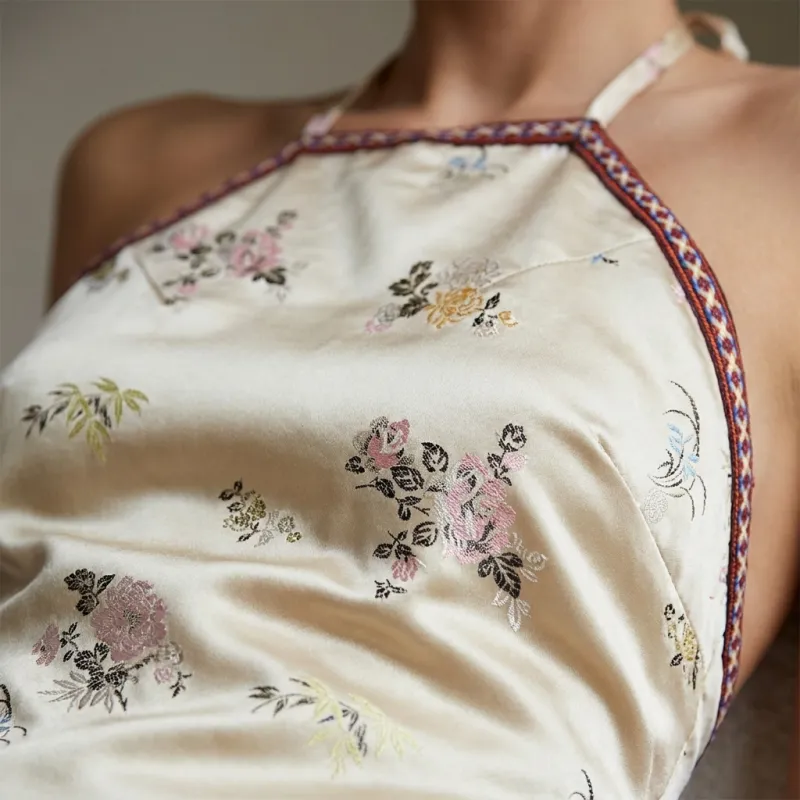 Golden Chinese Flowery Top