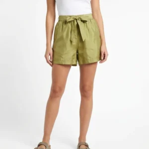Green Satin Shorts