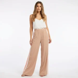 Side Strip Elephant Rose Beige Pants
