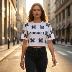Cookie M White Crop Top