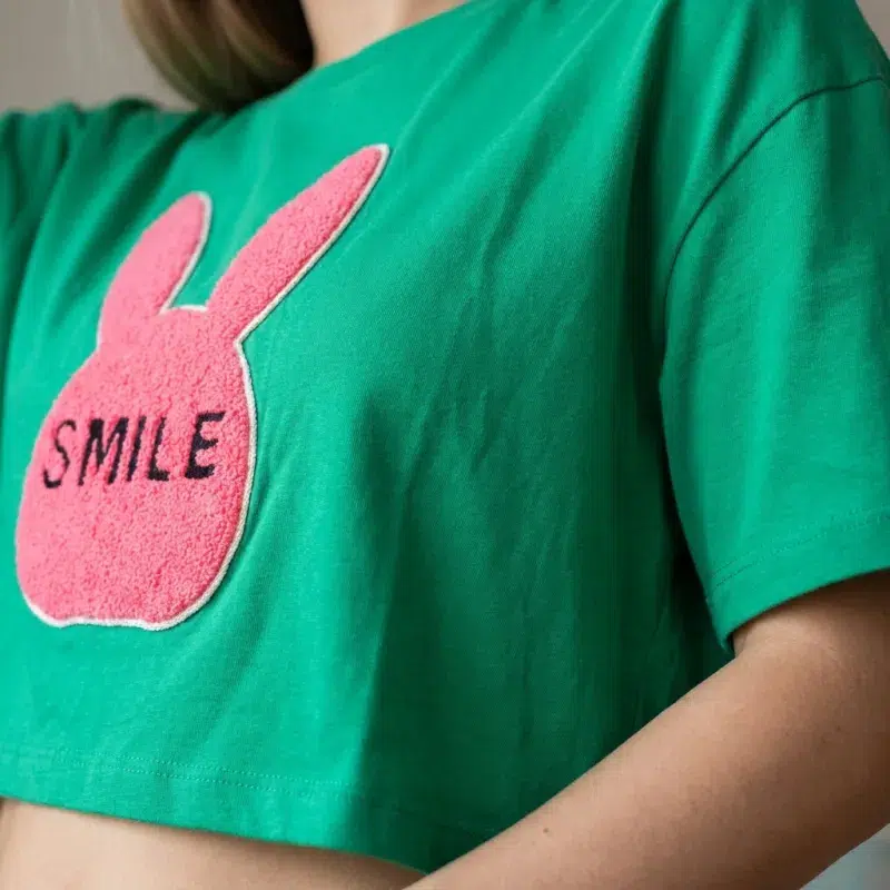 Smile Green Rabbit Crop