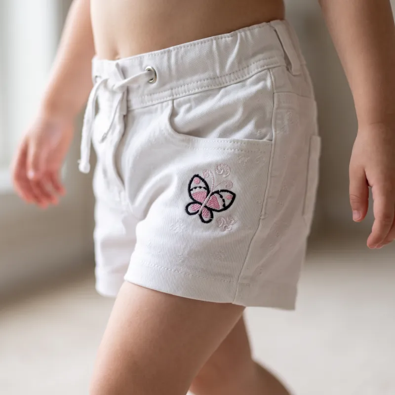 White Butterfly Shorts