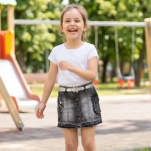 Black Denim Skirt
